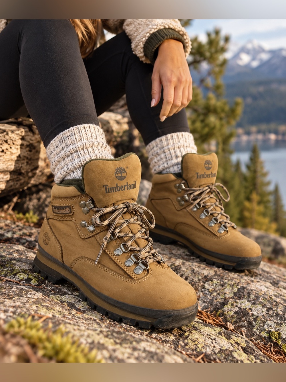 Vintage Timberland Euro Hiker Boots Women’s 6.5 Brown Nubuck 95312